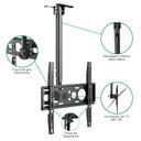 Ver imagem 7 de Suporte de Teto Giratório TV 26 a 75 Polegadas até 40kg Vesa 100x100 a 400x400 Giro 360° A05V4 Elg