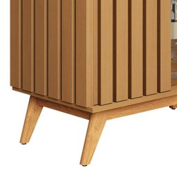 Cristaleira com Lateral e Porta Ripada Jb Açaí Vidro Temp 4mm e Pés e Travessas em Madeira Maciça - 8