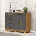 Ver imagem 1 de Cômoda Quarto 122cm com 2 Portas Sapateira Vitória V01 - D'Rossi Cor Nature e Alasca