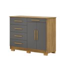 Ver imagem 4 de Cômoda Quarto 122cm com 2 Portas Sapateira Vitória V01 - D'Rossi Cor Nature e Alasca