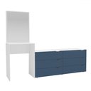 Ver imagem 2 de Cômoda Porto 6 Gavetas com Espelho Azul/branco - Politorno