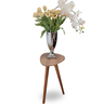 Mesa de Canto e Apoio Lateral Orgânica Paris Wood Mel - 1