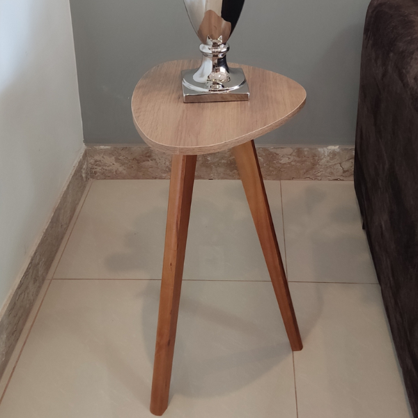 Mesa de Canto e Apoio Lateral Orgânica Paris Wood Mel - 5