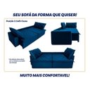 Ver imagem 6 de Sofá Cama Retrátil Reclinável 3,00m Bangkok Suede Velut Azul Marinho Molas no Assento - King