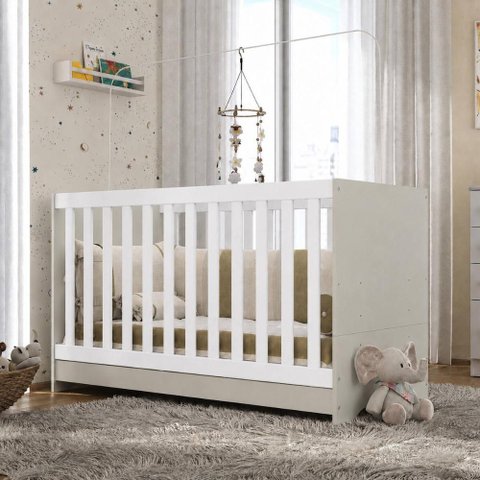 Berço 3 em 1 para Colchão 60 x 130 cm Multimóveis Off White/Branco