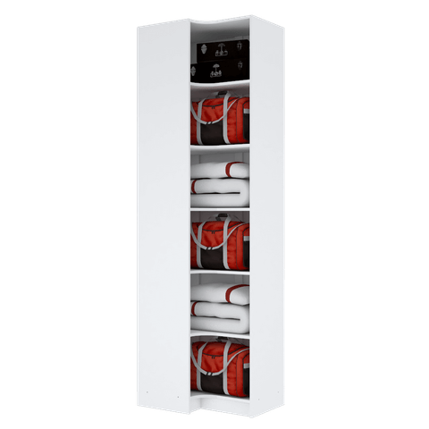 MÓDULO CLOSET DE CANTO COM PRATELEIRAS A210 X L67 X L47 M358.B MUNDI MOVEIS