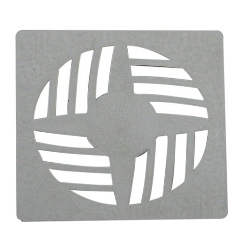 Grelha Quadrada 9,4 x 9,4cm em ABS Cromado Cinza Astra