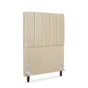 Ver imagem 2 de Cabeceira Estofada Solteiro Carla 90 Cm Linho Bege C/ Frame