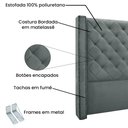 Ver imagem 4 de Cabeceira Cama Box Queen 160cm e Recamier Vicenza Veludo Cinza S04 - D'Rossi