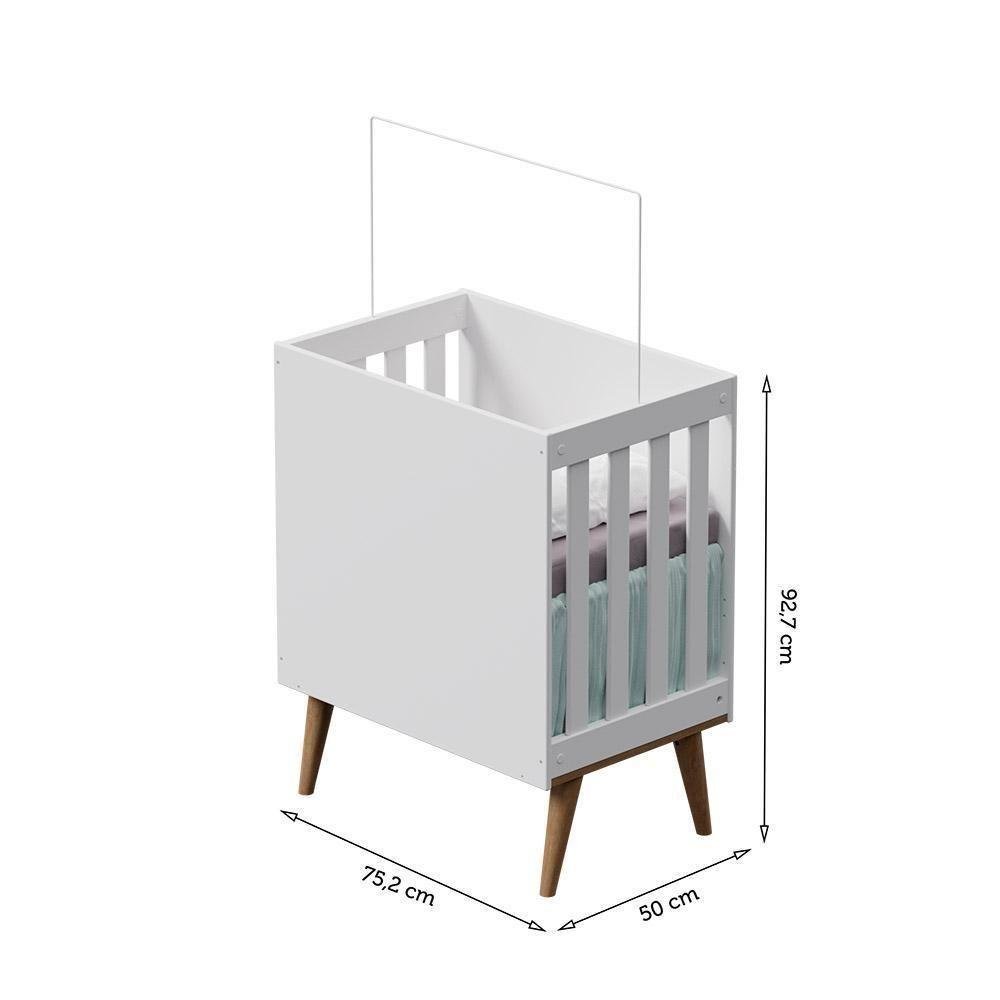 Berço Retrô Evolutivo Com Colchão Ludmila Branco Fosco - 2
