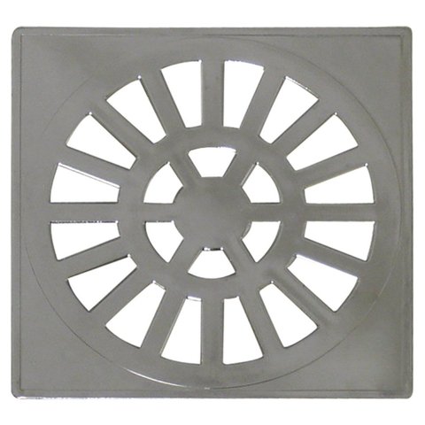 Grelha Quadrada 10,2 x 10,2cm em ABS Cromado Cinza