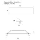 Ver imagem 2 de Puxador Pipe Simétrico 120mm Dourado Matte Zen Design Zp5780.955