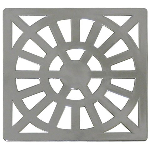 Grelha Quadrada 9,3 X 9,3cm em Abs Cromada com Canto Vazado