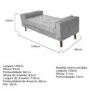 Ver imagem 2 de Recamier Baú Félix Solteiro 140 cm Suede - ADJ Decor - Cinza