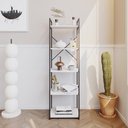 Ver imagem 2 de Estante com 5 Prateleiras 152x45x33cm Yon Branco Tx/est.preta