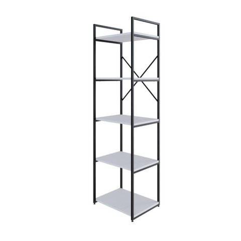 Estante com 5 Prateleiras 152x45x33cm Yon Branco Tx/est.preta