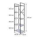 Ver imagem 5 de Estante com 5 Prateleiras 152x45x33cm Yon Branco Tx/est.preta
