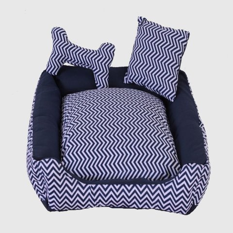 Cama Pet Onix Médio Quadrada Impermeável: Criative Azul Marinho