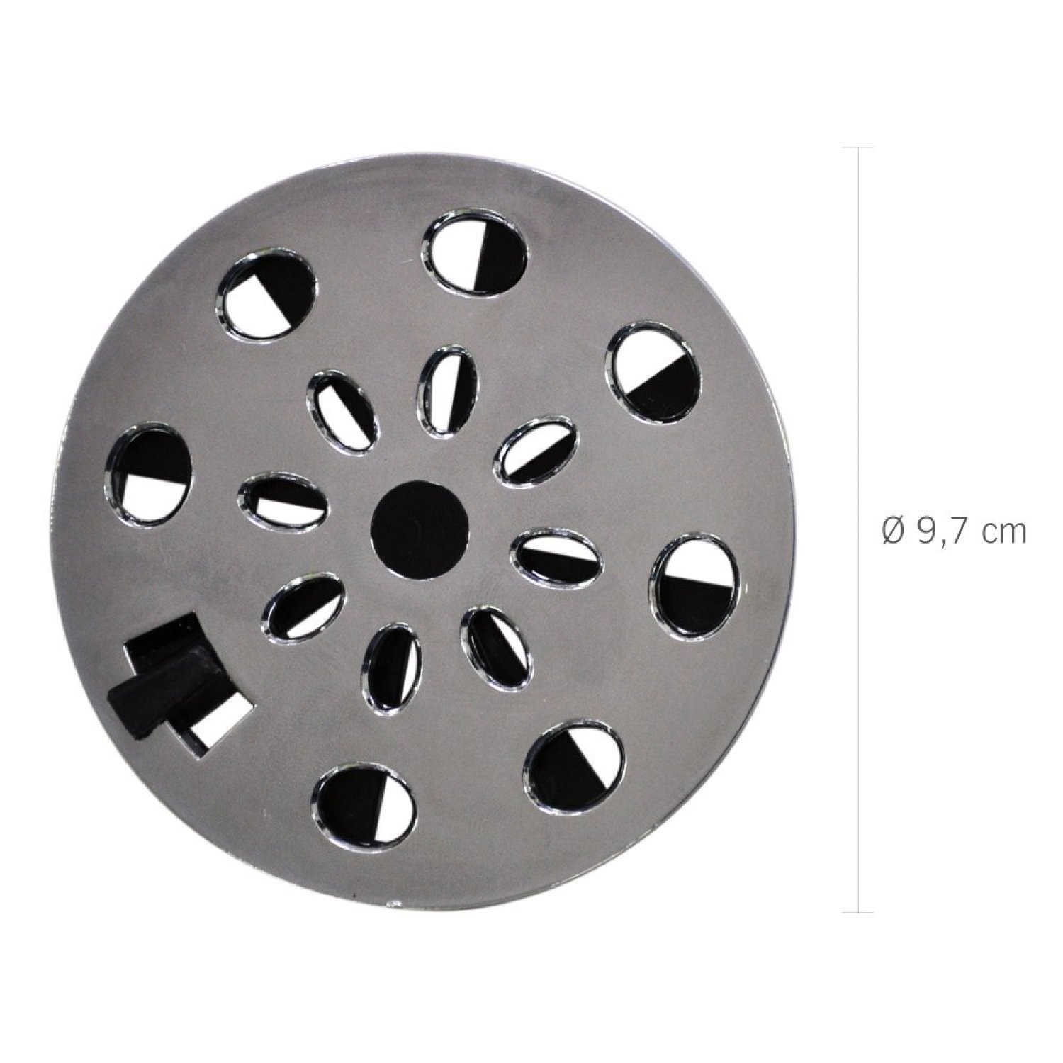 Grelha Redonda com Diâmetro de 9,7cm e com Anti-inseto em Abs Cromado Modelo Ii Astra - 2