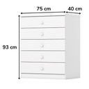 Ver imagem 4 de Berco Mini Cama e Comoda 5 Gavetas Bala de Menta Branco Henn