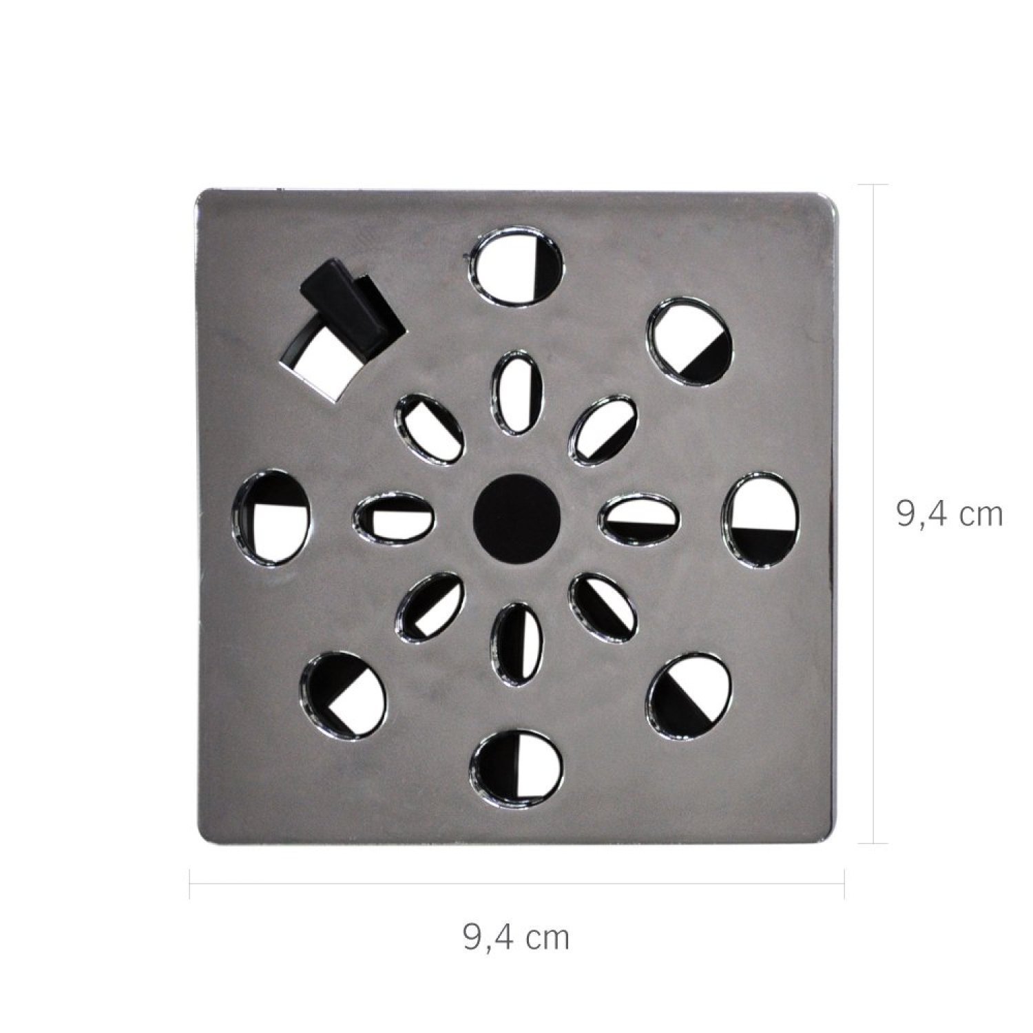 Grelha Quadrada 9,4 X 9,4cm com Anti-inseto em Abs Cromado Astra - 2