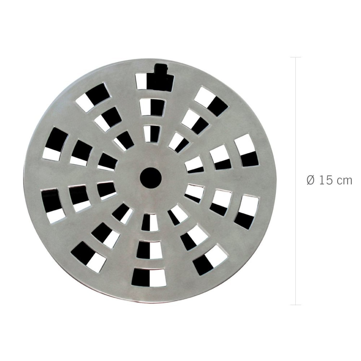 Grelha Redonda com Diâmetro de 15cm e com Anti-inseto em Abs Cromado Astra - 2