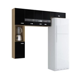 Armario Cozinha Julia 6 Portas Damasco/Preto - 1