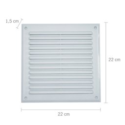 Grelha para Ventilação Quadrada 22x22cm com Tela Astra - 3