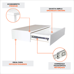 Penteadeira Camarim Suspensa para Quarto Pequeno com 1 Gaveta - 8