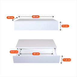 Penteadeira Camarim Suspensa para Quarto Pequeno com 1 Gaveta - 6