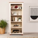 Ver imagem 7 de Estante de Livros Pés em Madeira Maciça 4 Prateleiras 78CMX178,2cm Ananda CabeCasa MadeiraOriginals Branco/Off White/Mel
