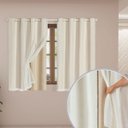 Ver imagem 1 de Cortina Blecaute Corta Luz com Voil para Sala ou Quarto Bege 2,80m x 1,60m para Varão Simples de 2 m