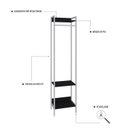 Ver imagem 5 de Estante Closet Arara 187x45cm 3 Prateleiras Active Yescasa Preto/Ônix/Branca