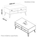 Ver imagem 4 de Mesa de Centro 2 Gavetas 45x100 Cm Carvalho Grafite Arly