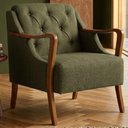 Ver imagem 2 de Poltrona Decorativa Capitone Siena Pes Madeira Linho Color Trend Tca 307 Moll