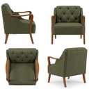 Ver imagem 7 de Poltrona Decorativa Capitone Siena Pes Madeira Linho Color Trend Tca 307 Moll