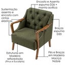 Ver imagem 4 de Poltrona Decorativa Capitone Siena Pes Madeira Linho Color Trend Tca 307 Moll