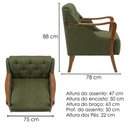 Ver imagem 3 de Poltrona Decorativa Capitone Siena Pes Madeira Linho Color Trend Tca 307 Moll