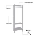 Ver imagem 5 de Estante Closet Arara 187x60cm 3 Prateleiras Active Yescasa