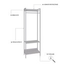 Ver imagem 5 de Estante Closet Arara 187x60cm 3 Prateleiras Active Yescasa Branco/Chess