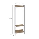 Ver imagem 4 de Estante Closet Arara 187x60cm 3 Prateleiras Active Yescasa Marrom/Carvalho/Branca