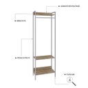 Ver imagem 5 de Estante Closet Arara 187x60cm 3 Prateleiras Active Yescasa Marrom/Carvalho/Branca