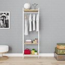 Ver imagem 1 de Estante Closet Arara 187x60cm 3 Prateleiras Active Yescasa Marrom/Carvalho/Branca