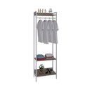 Ver imagem 2 de Estante Closet Arara 187x60cm 3 Prateleiras Active Yescasa Marrom/Carvalho Dark/Branca