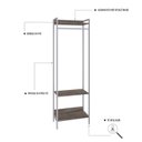 Ver imagem 5 de Estante Closet Arara 187x60cm 3 Prateleiras Active Yescasa Marrom/Carvalho Dark/Branca