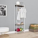 Ver imagem 6 de Estante Closet Arara 187x60cm 3 Prateleiras Active Yescasa Marrom/Carvalho Dark/Branca