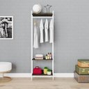 Ver imagem 1 de Estante Closet Arara 187x60cm 3 Prateleiras Active Yescasa Marrom/Carvalho Dark/Branca
