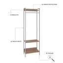 Ver imagem 5 de Estante Closet Arara 187x60cm 3 Prateleiras Active Yescasa Marrom/Lâmina Mel/Branca