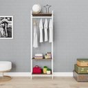 Ver imagem 1 de Estante Closet Arara 187x60cm 3 Prateleiras Active Yescasa Marrom/Nogal/Branca