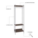 Ver imagem 5 de Estante Closet Arara 187x60cm 3 Prateleiras Active Yescasa Marrom/Nogal/Branca